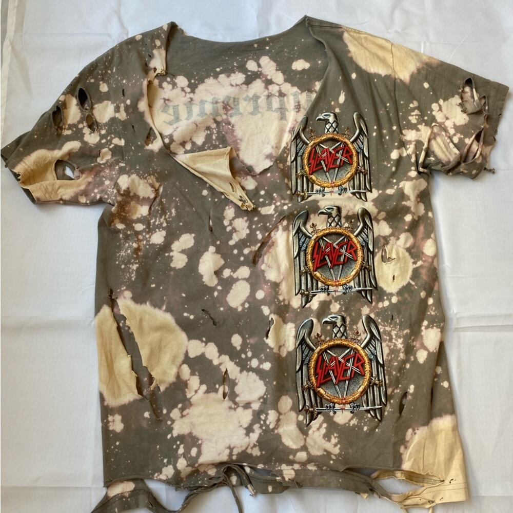 Supreme x Slayer collab distressed oversized t shirt authentic supreme
